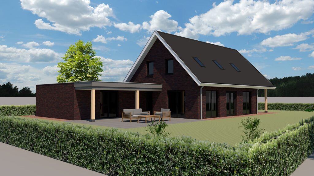 Vrijstaande woning met houten constructie