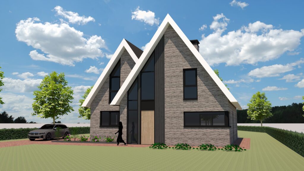 Moderne woning met eikenhouten veranda
