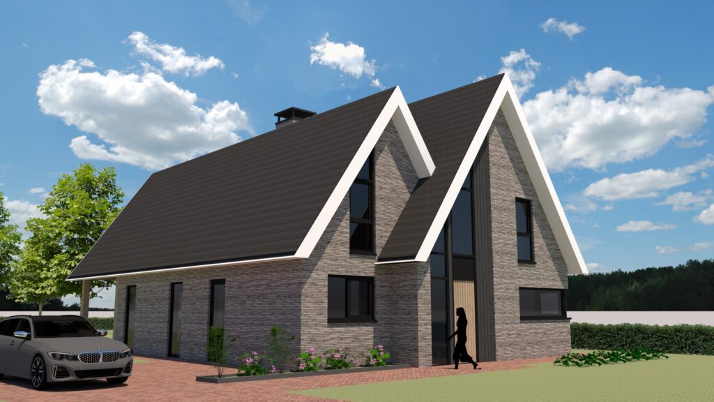 Moderne woning met eikenhouten veranda